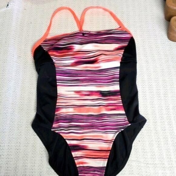 Nike Embroidered Multicolored 1 pc Sz 16 Swimwear - Picture 1 of 4